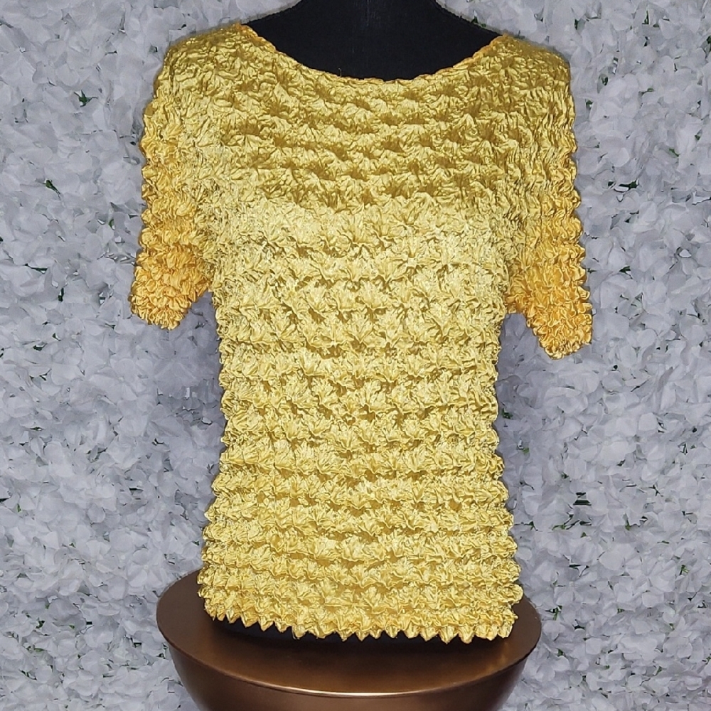Yellow Textured Women's Top